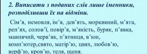 и правильно)Это 6 класс, тема дз:іменник,відміни.само дз на фотке