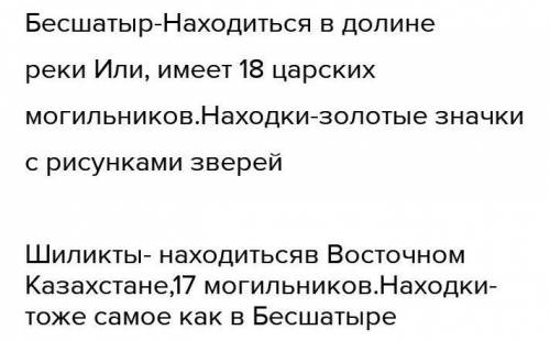 Сравните два кургана Сравните Бесшатырский и Шиликтинский курганы.Шиликты БесшатырМестоположение кур