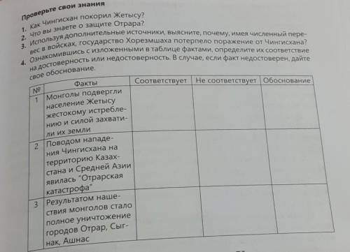 1. Как Чингисхан покорил Жетысу? 3. Используя дополнительные источники, выясните, почему, имея числе