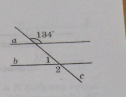 Определите взаимное расположение прямых а и b, если угол 1= 46°​​