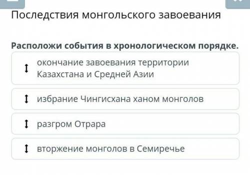 Последствия монгольского завоевания Расположи события в хронологическом порядке.окончание завоевания