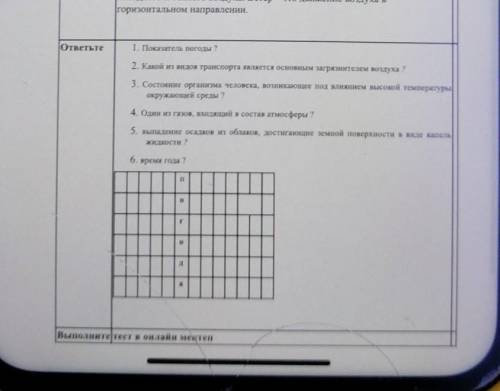 ответьте 1. Показатель погоды ?2. Какой из видов транспорта является основным загрязнителем воздуха