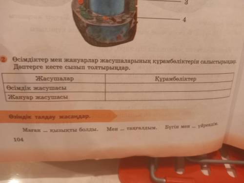 2-тап Өсімдіктер мен жануарлар жасушаларының құрамбөліктерін салыстырындар . Дәптерге кесте сызып то