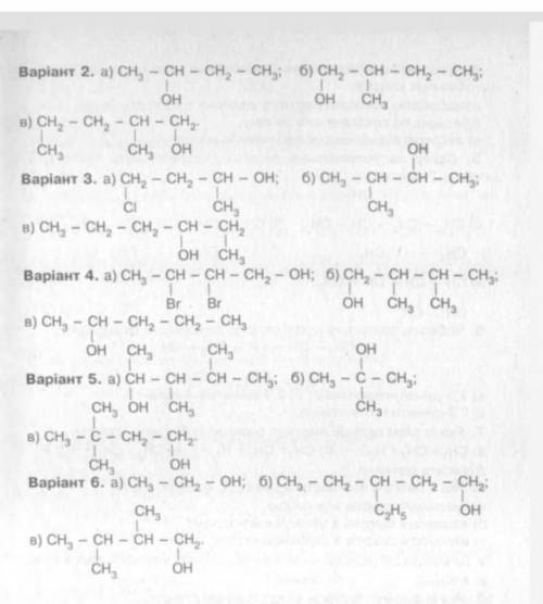 До ть будь ласочка хімія 10 клас дати назву спиртам за формулами​