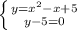 \left \{ {{y=x^2-x+5} \atop {y-5=0}} \right.