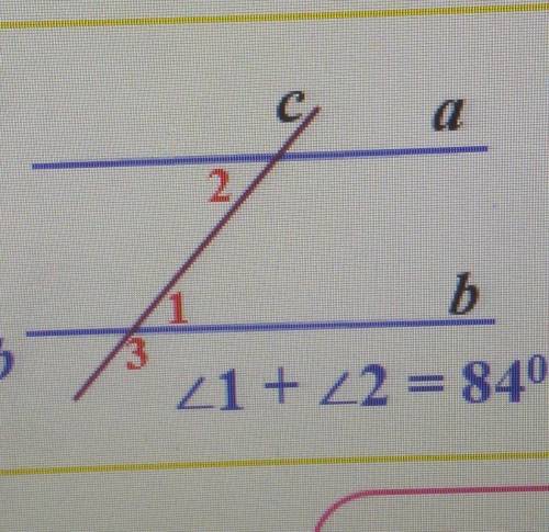 A||B с секущая, <1+<2=84°​