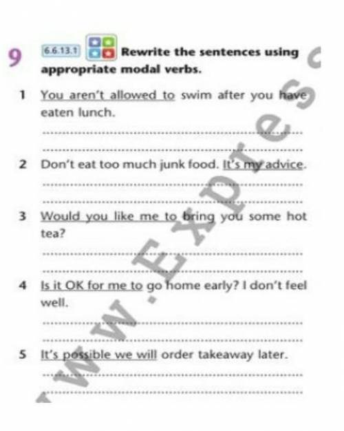 Rewrite the sentences using appropriate modal verbs​