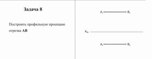 Построить профильную проекцию AB