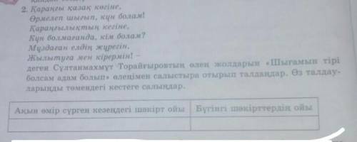 Е со 2. Караңғы қазақ көгіне,Өрмелеп шығып, кун болам!Караңғылықтың кегіне,Кун болмағанда, кім болал