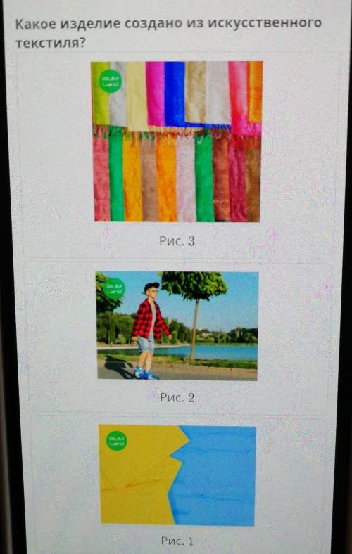 Какое изделие создано из искусственноготекстиля?емРис. 3​
