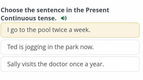 Choose the sentence in the present continuous tense ​