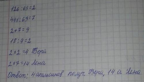 278. Вера и Лена поделили х апельсинов в отношении у: z. Сколько полу- чила каждая из них, если:х =