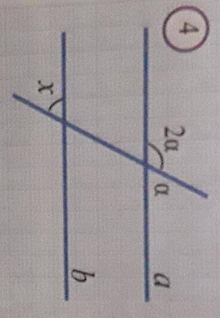 Найдите угол х, если а||b на рисунке 4.А)30°; Б)45°; В)60°; Г)36°.