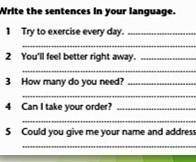 Write the sentences in your language ​