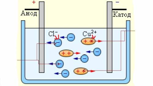Куда направлен суммарный электрический ток, создаваемый ионами раствора хлорида кальция? (влево, впр