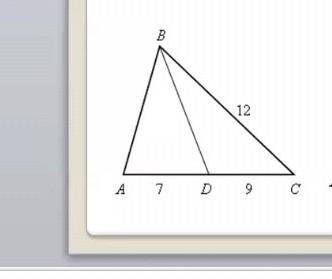 Подобны ли треугольники? AD=7смDC=9смBC= 12см​