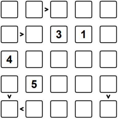 задание 1 Заполните клетки числами , учитывая знаки неравенства так, чтобы в каждой строке и в каждо