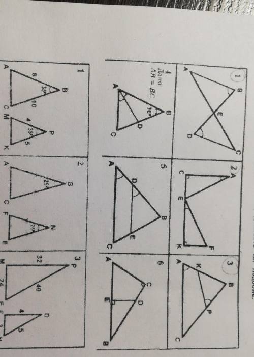 Указать подобные треугольники, доказать их подобие.​