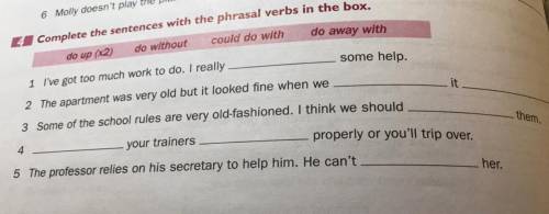 Complete the sentences with the phrasal verbs in the box.