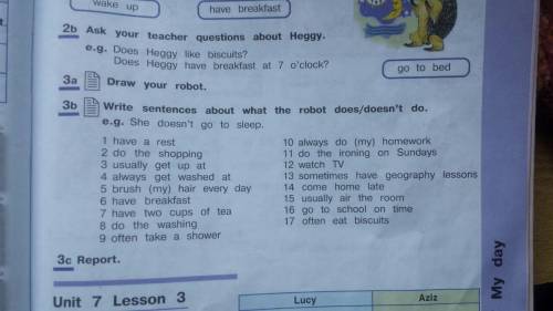 Write sentences about what the robot