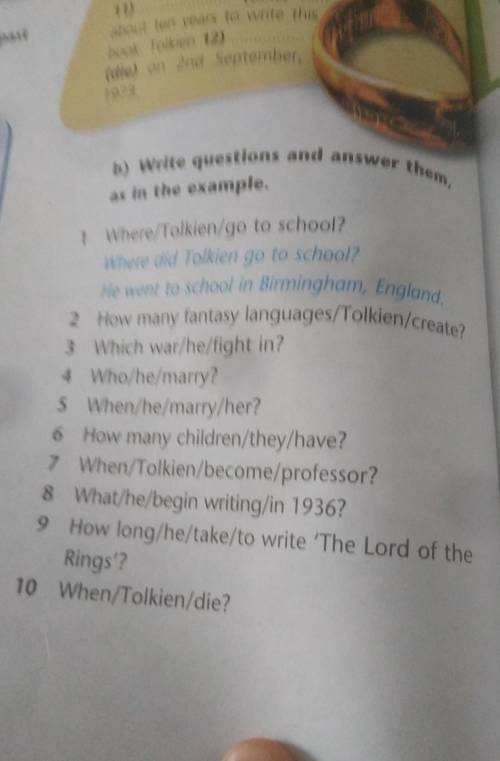 B) Write questions and answers them, as in the example​