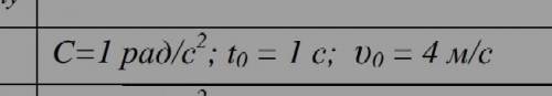 Колесо обертається навколо нерухомої осі так, що кут його повороту залежить від часу як φ = Ct2. У м