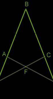 На сторонах угла ∡ ABC точки A и C находятся на равных расстояниях от вершины угла BA=BC. Через эти