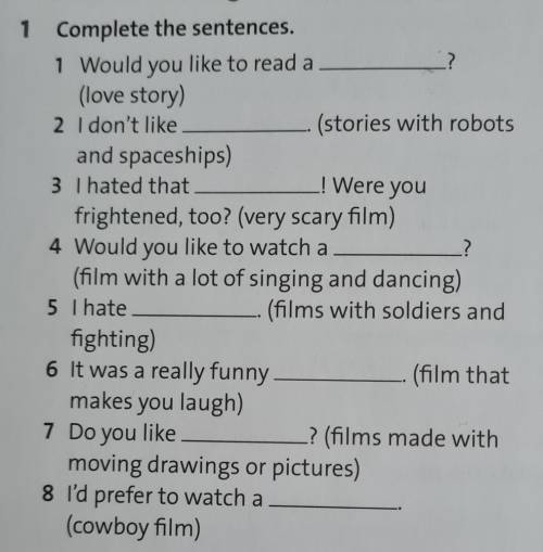 1 Complete the sentences.​