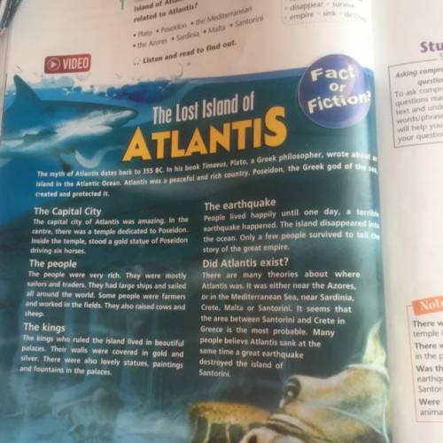 5.R3 2 5.R6 Read the text and answer the questions. 1 Who was Plato? 6 What did the Atlanteans do? 2