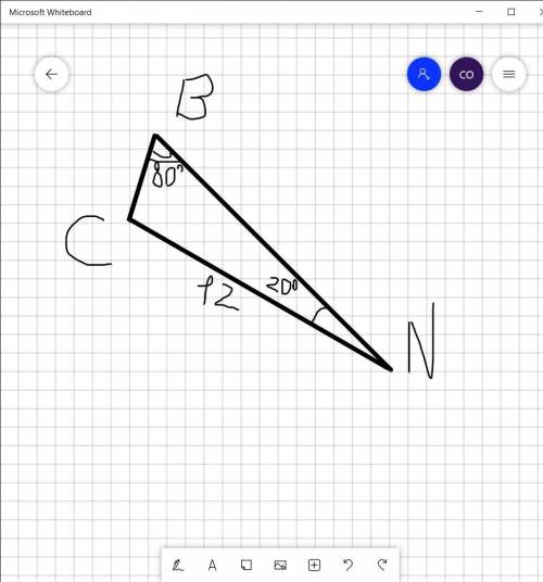 Определи площадь треугольника NBC, если NC = 12 см, ∡N=20°, ∡B=80°. SNBC= см2(все приблизительные ч