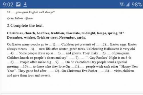 Complete the text. Christmas, church, bonfires, tradition, chocolate, midnight, lamps, spring, 31st