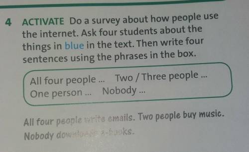 Ex-4 P-53 Do a survey how people use the internet. All four people... Two/Three people...One person.