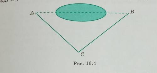 Используя рисунок 16.4, укажите нахождения расстояния между двумя объектами А и В, разделенными прег