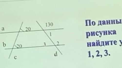 По данным рисунка, найдите углы: 1,2,3 , даю 30 б.​