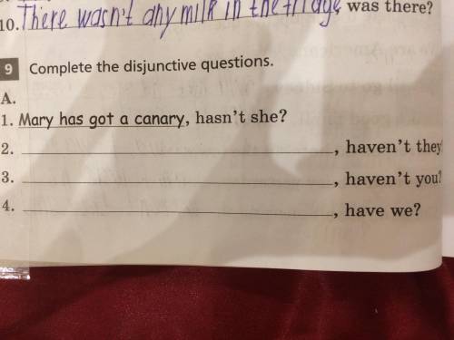 Complete the disjunctive questions. A. 1.Mary has got a canary , hasn’t she?