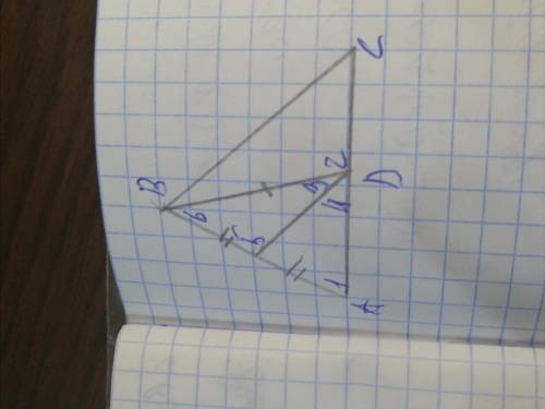 Дано: Треугольник АВС AD=BD, AK=BK, угол 1=50°, угол 2=100° Найти: углы: 3,4,5,6