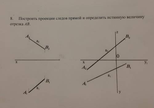 Построить проекции следов и определить истинную величину отрезка AB​