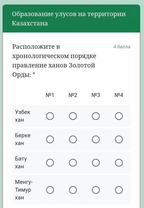 Расположите в хронологическом порядке правление ханов Золотой Орды:​