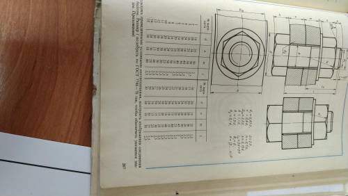 Пользуясь приведенными условными соотношениями, построить изображение соединения деталей болтом. Раз