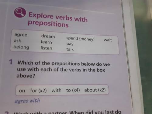 Which of the prepositions below do we use with each of the verbs in the box above?