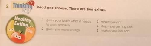 JL 11 4 What do you usually eat at school2ThinkingCap: Read and choose. There are two extras.Healthy