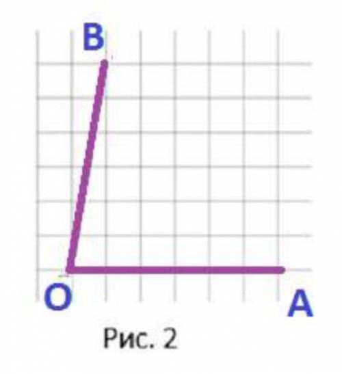 На клетчатой бумаге с размером клетки 2x2 изображѐн угол. Найдите тангенс угла АОВ, изображенного на