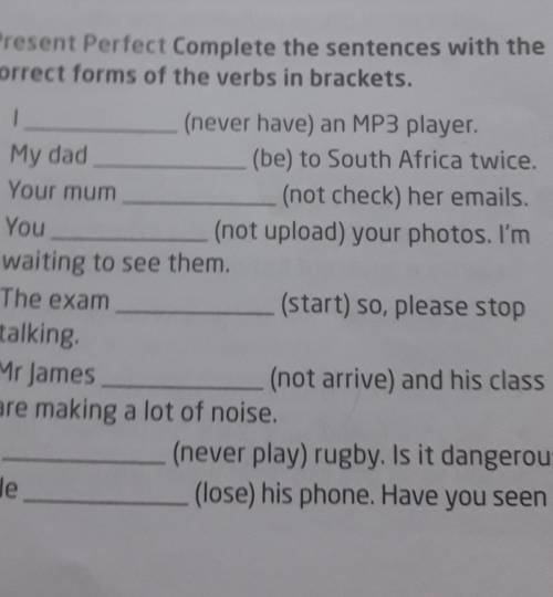 Present Perfect Complete The sentences with the correct forms of the verbs in brackets​