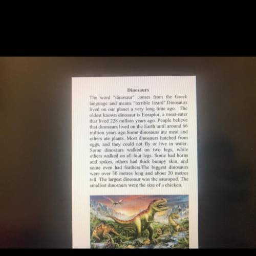 Dinosaurs The word dinosaur comes from the Greek language and means terrible lizard.Dinosaurs li