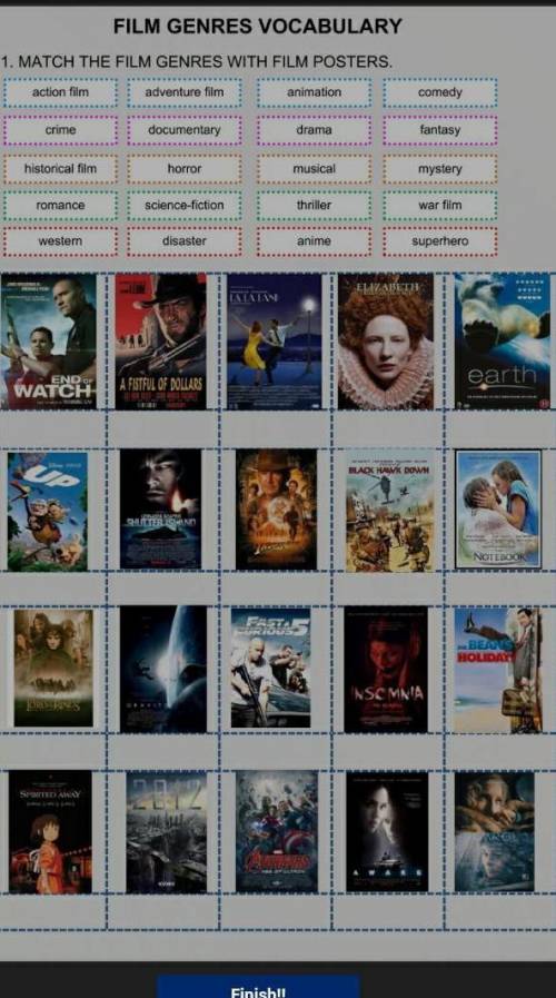 Match the film genres with film poster​