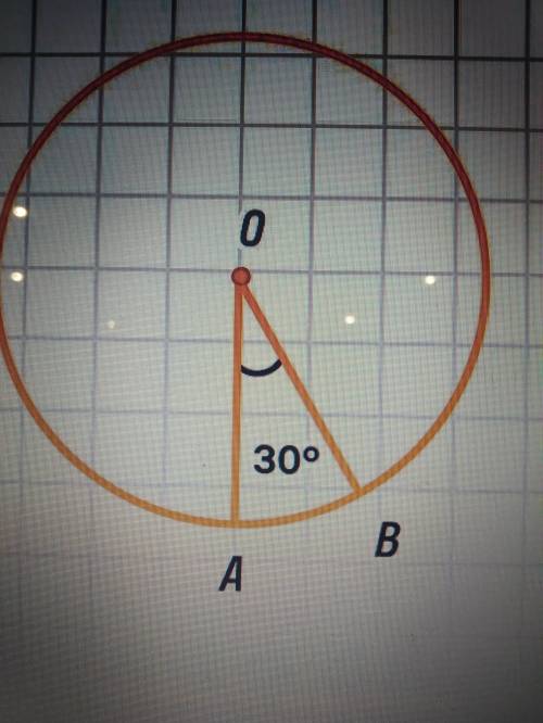 На окружности с центром O лежат A и B .Найди длину меньшей дуги AB, если угол AOB равен 30 градусом