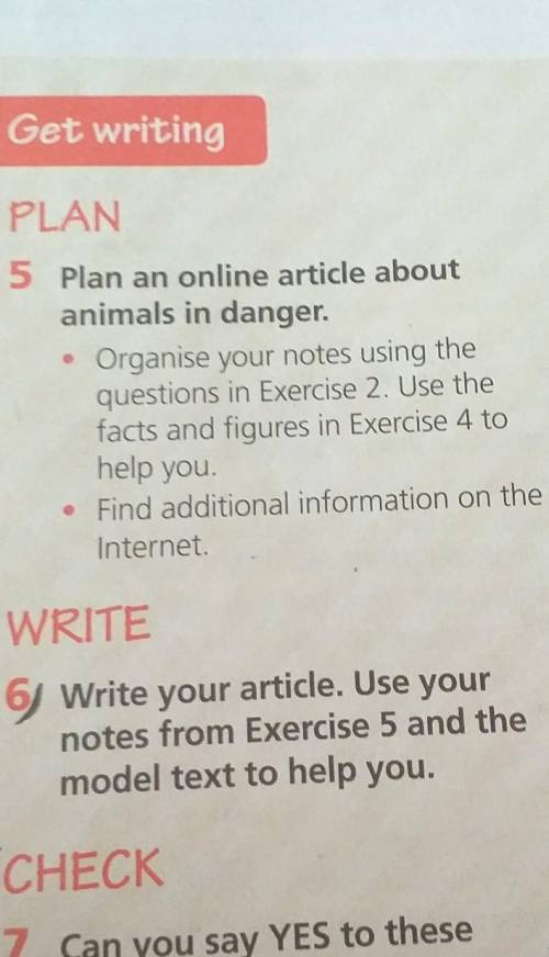 Ex-6write your article. use your notes from exercise 5 and the model text to help you. ​