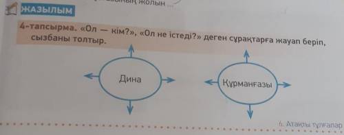 ЖАЗЫЛЫМ 4-тапсырма. «Олсызбаны толтыр.кім?», «Ол не істеді?» деген сұрақтарға жауап беріп,ДинаҚұрман