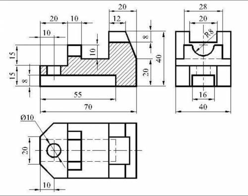 Как начертить деталь с видом сверху сбоку и спереди​ очень нужно