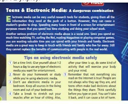 1.     There are no disadvantages of the use of electronic media. 2.     Electronic media can cause
